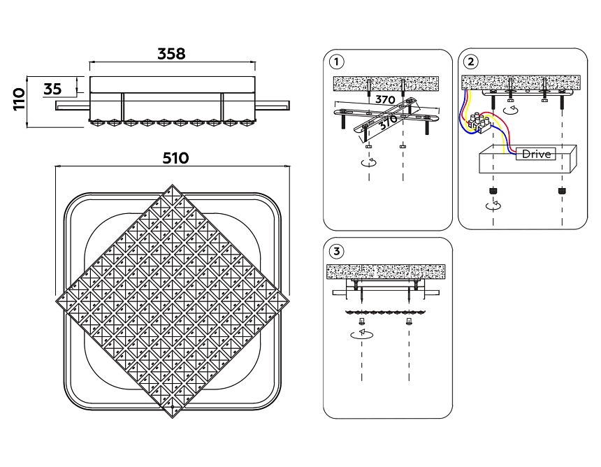 FA124 WH белый 104W 510*510*110 (ПДУ РАДИО 2.4)